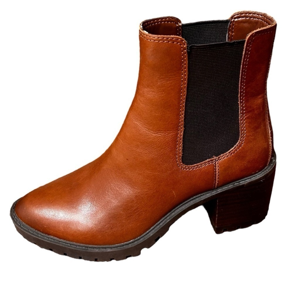 Vince Camuto Women’s Leather Stacked Heel Chelsea Boot- Size 7